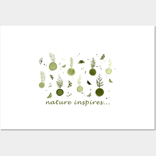 Little Green Trees and Butterflies Posters and Art